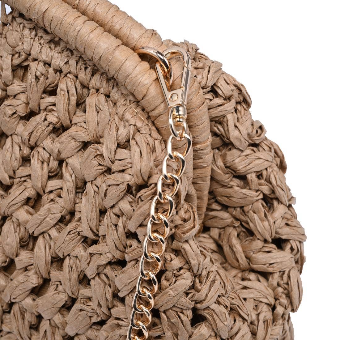 Sac bandoulière en raphia tressé - naturel