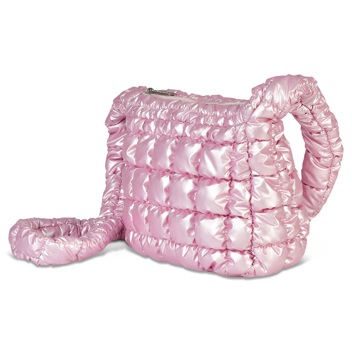 Sac bandoulière bouffant rose glacé