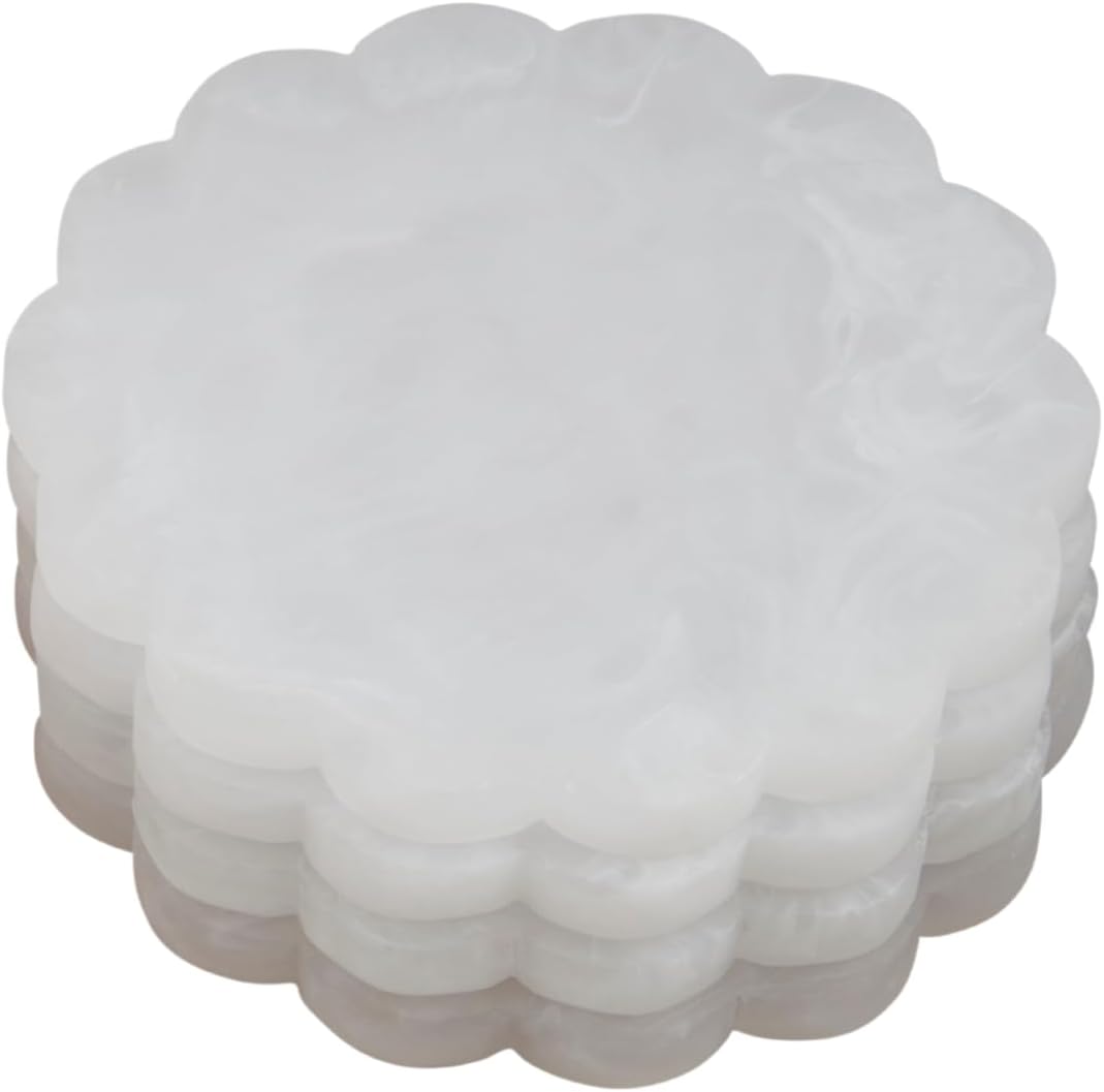 Resin Scallop Coasters set of 4