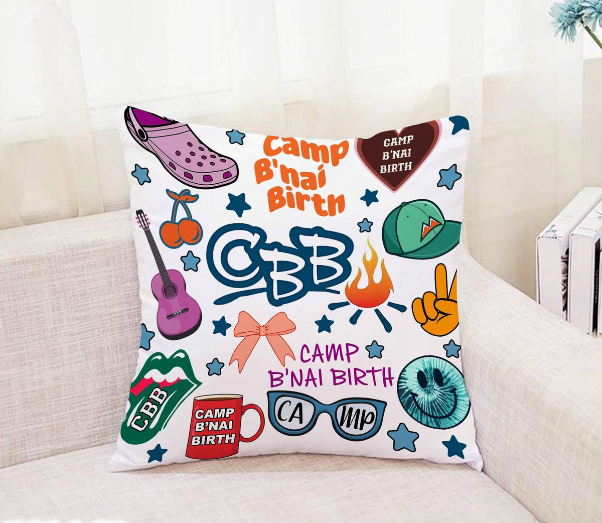 Coussin autographe - Naissance au Camp B'nai