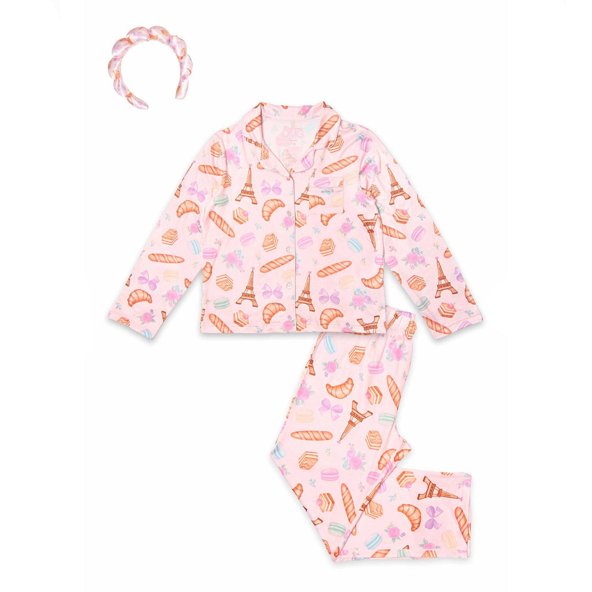 Paris Print Yummy Pajama Set with Headband
