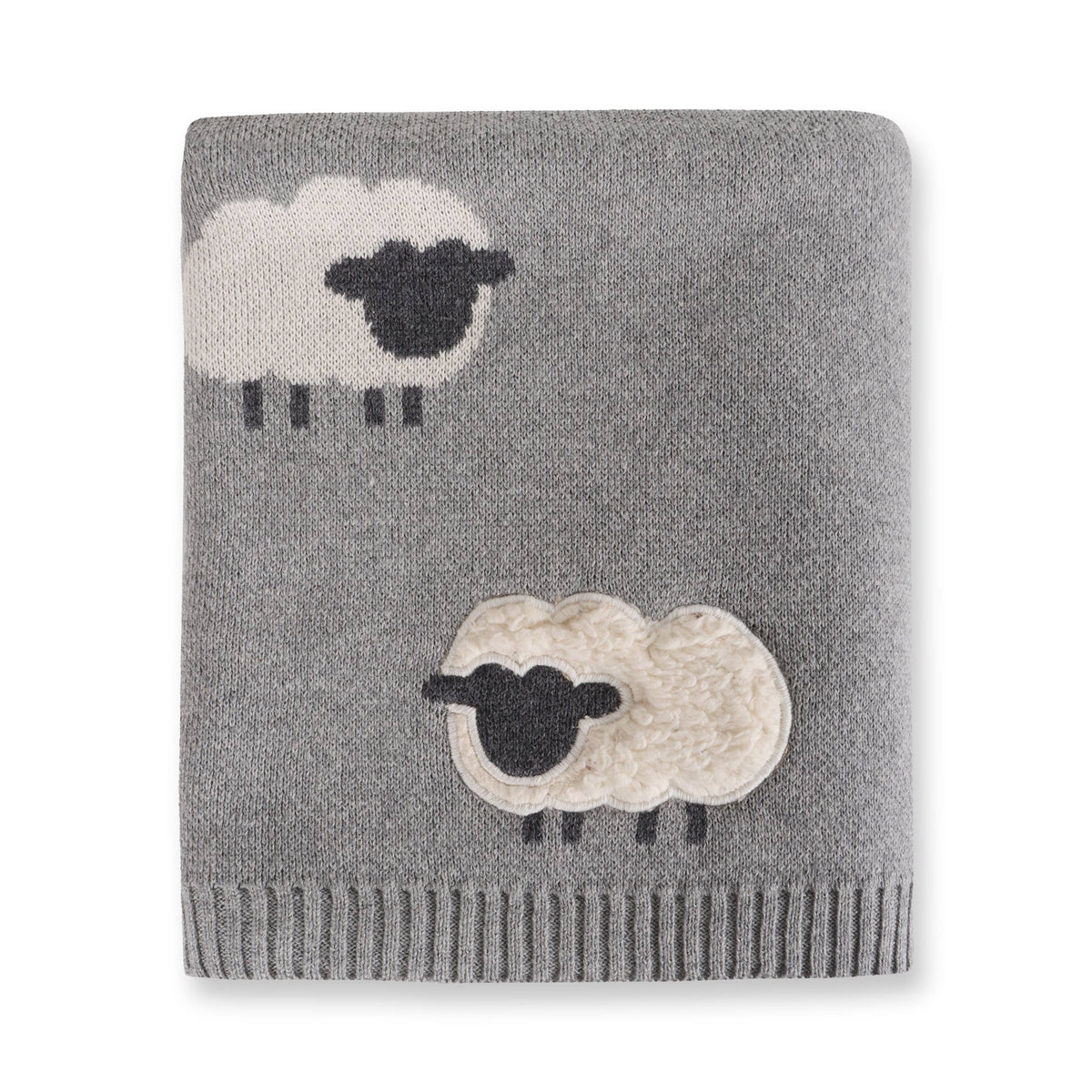 Couverture bébé personnalisée en coton biologique avec mouton en laine 3D