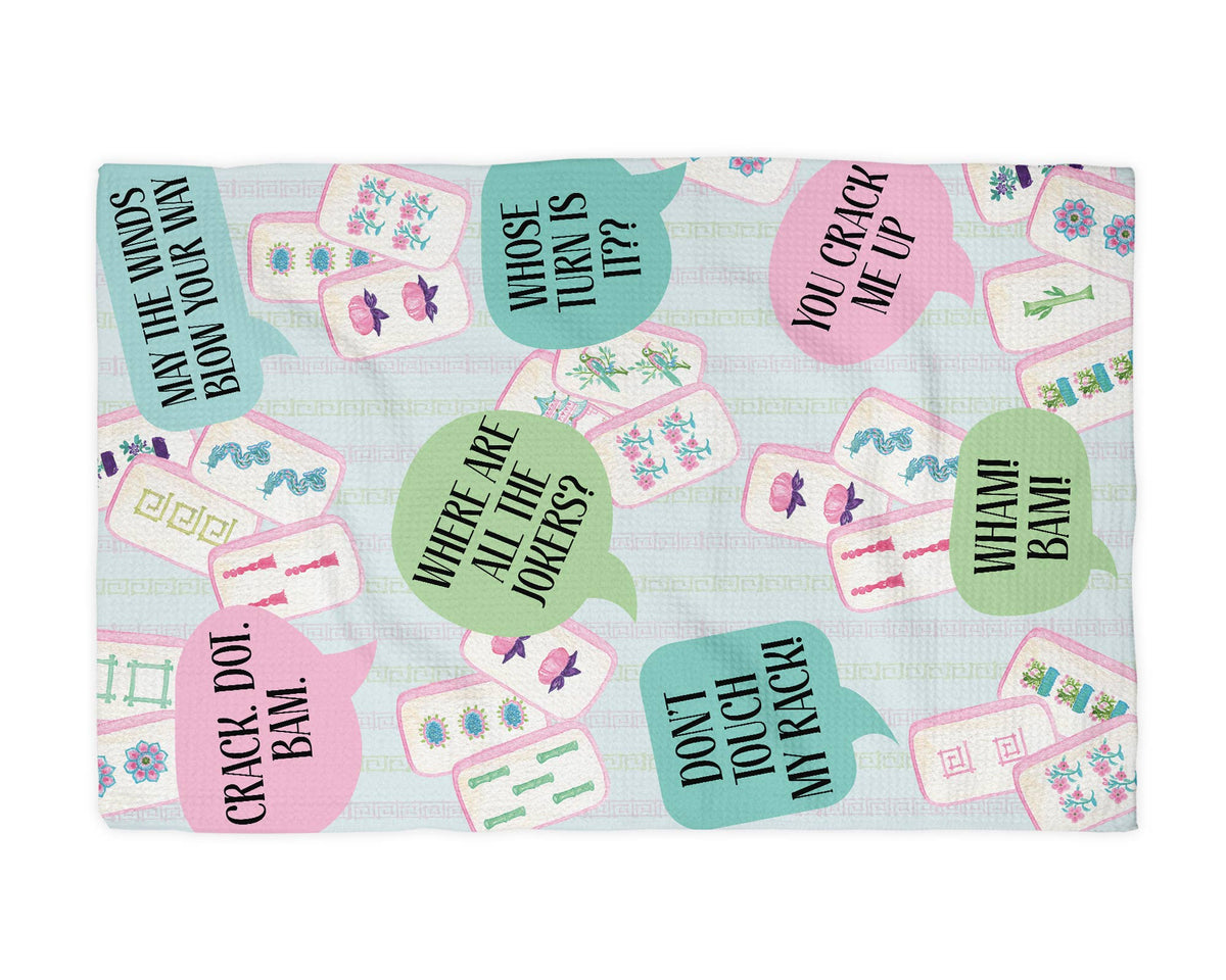 Serviette de cuisine motif tuiles de Mahjong