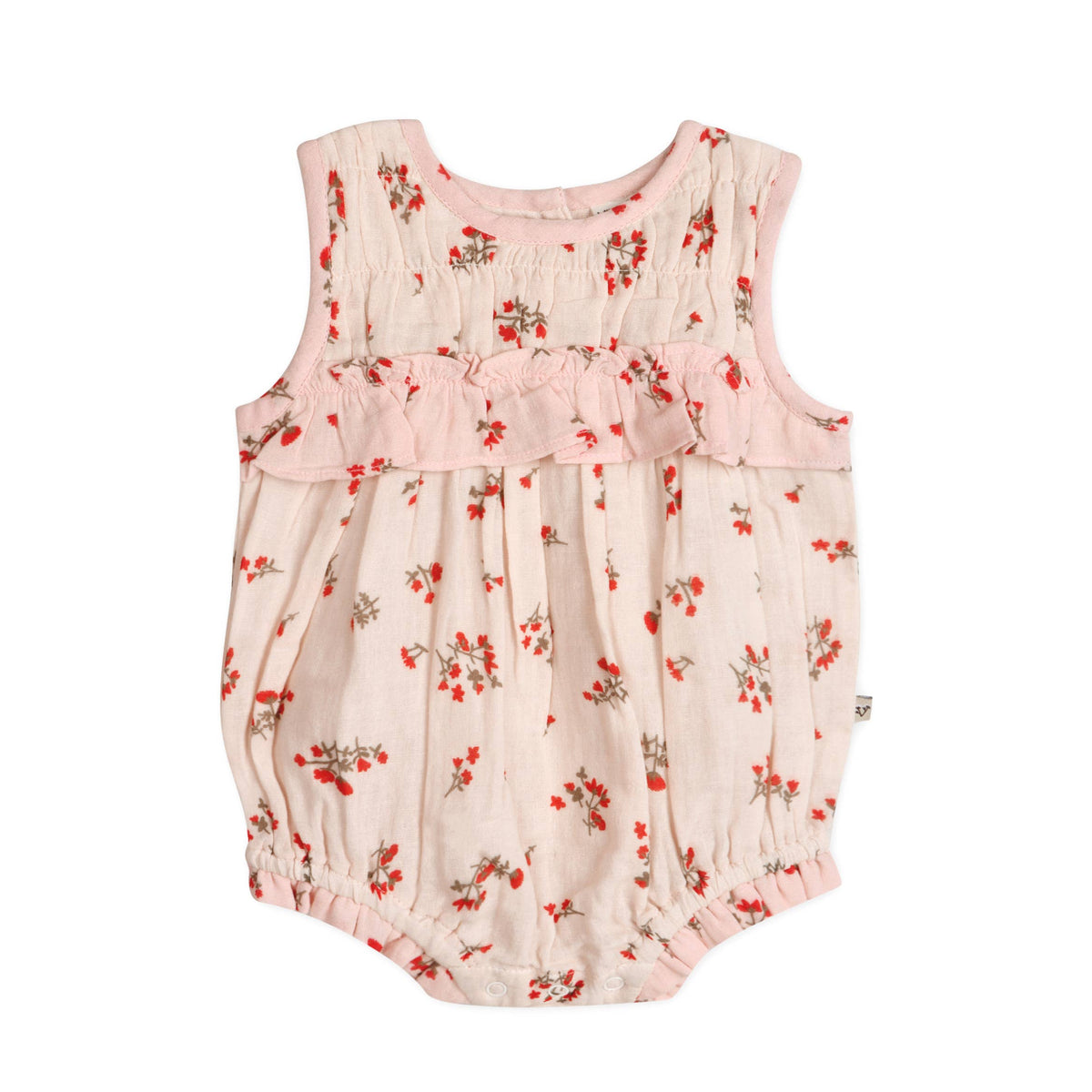 Barboteuse florale + bandeau pour bébé (biologique)