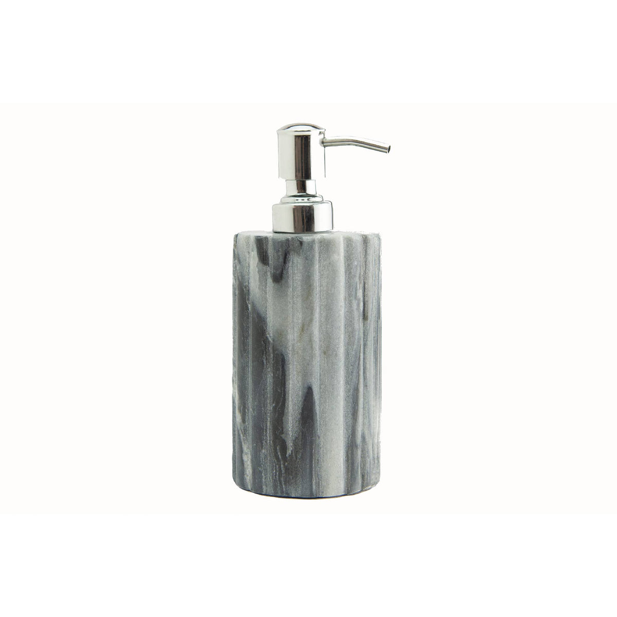 Grey ribbed Marble Dispenser w/ Silver Pump