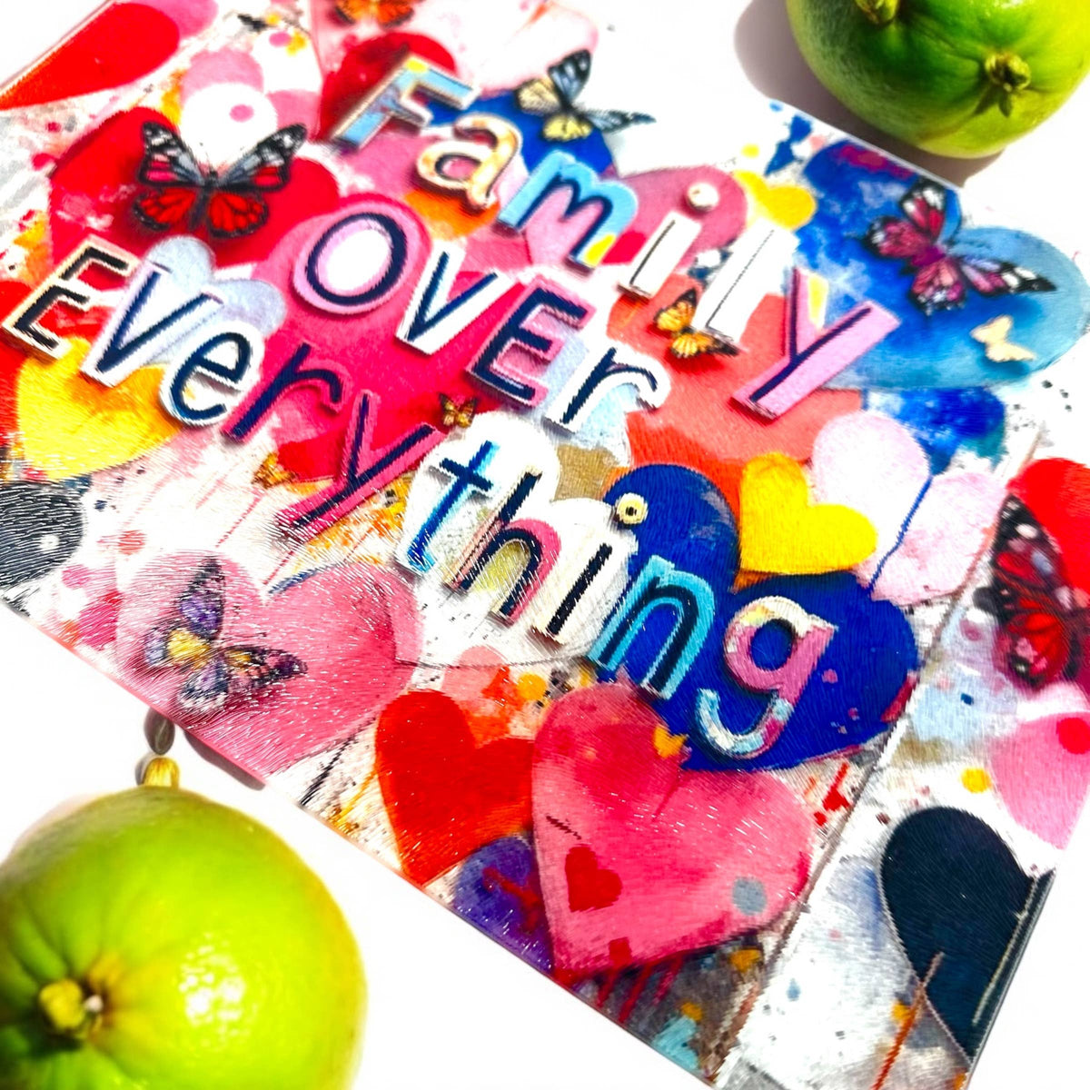Family Over Everything glass tray