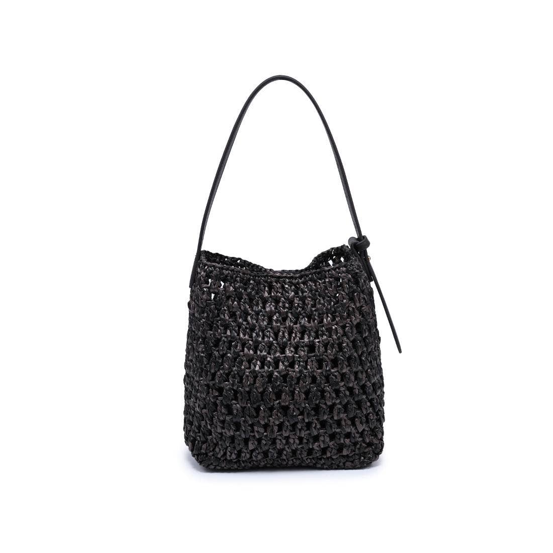 Sac Seau à Bandoulière Tressé Main - chocolat