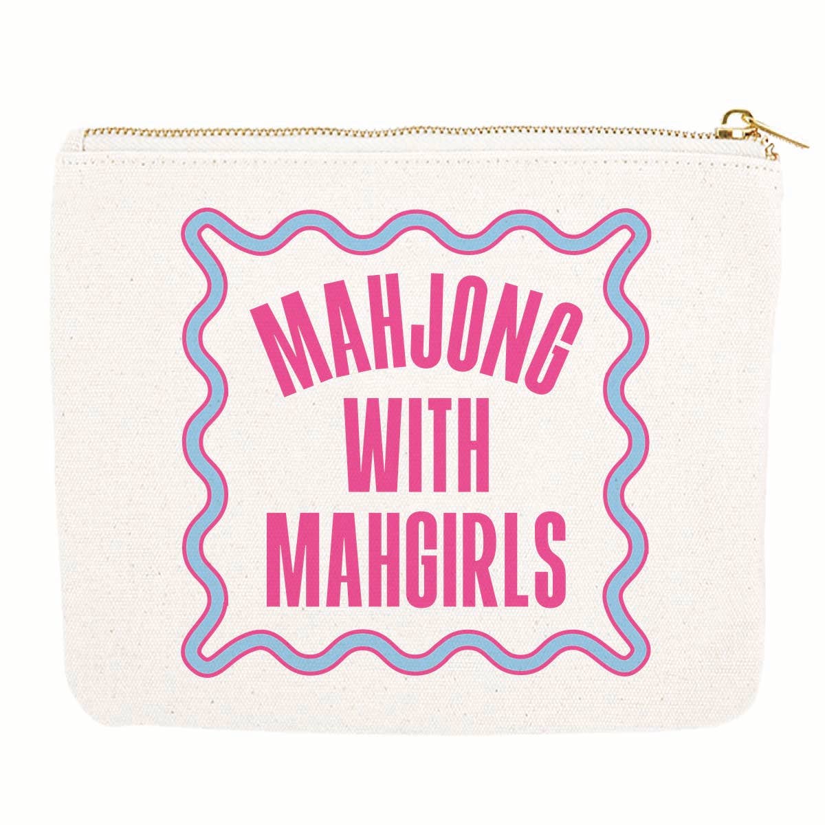 Pochette en toile zippée Mahjong
