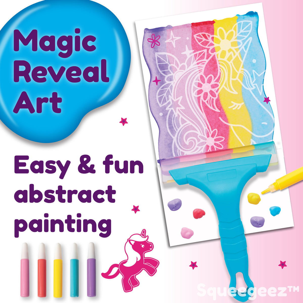 Squeegeez Magic Reveal Art Unicorn Paint Set for Kids