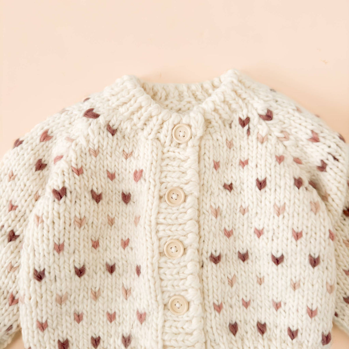 Gilet mauve pour bébé/enfant automne/hiver à cœurs