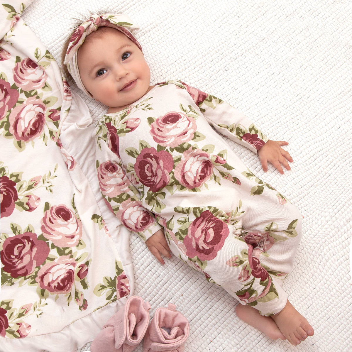 Cabbage Rose Cotton Sleeper