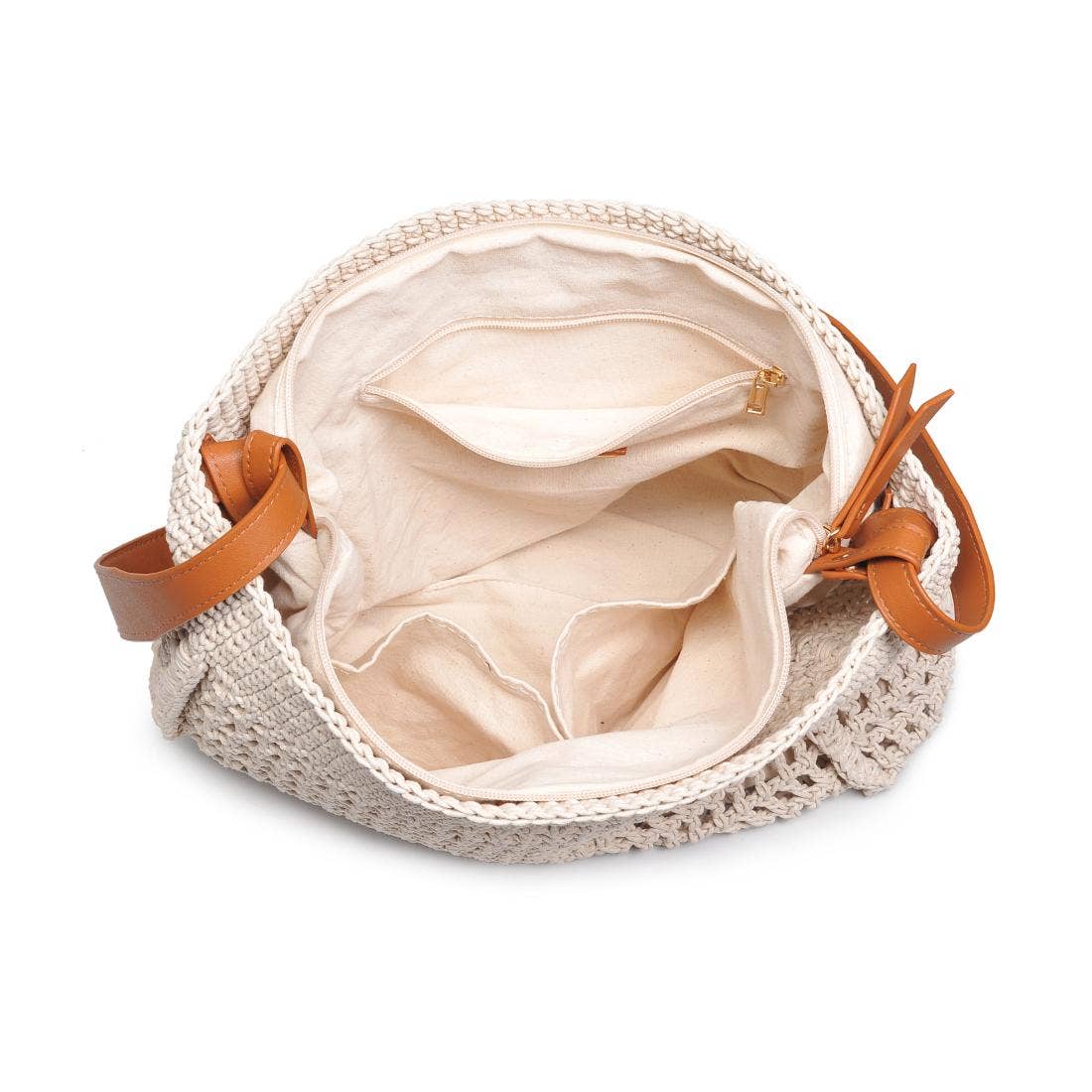 Sac bandoulière en cuir végétalien tressé