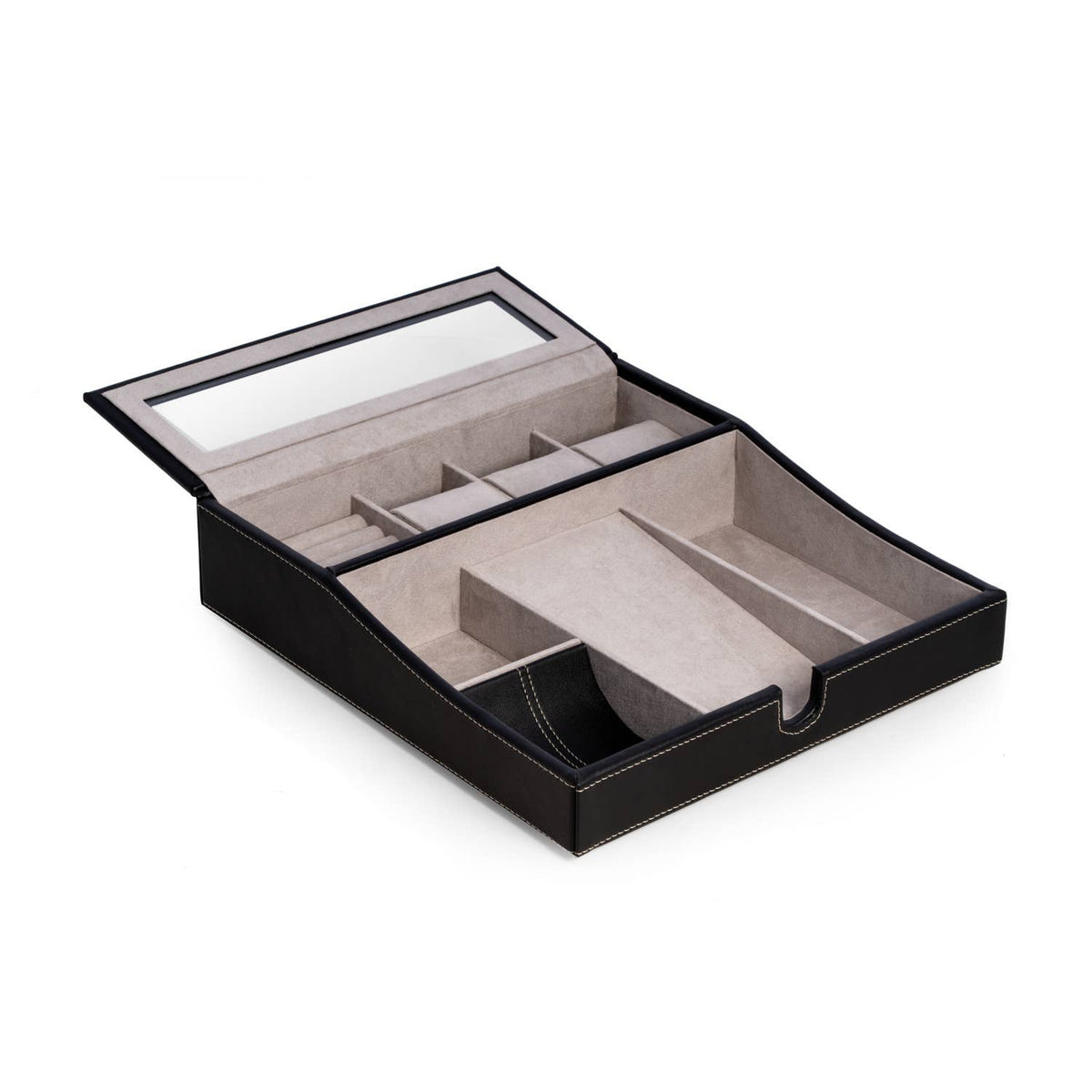 Black Valet with Multi Comparment Storage