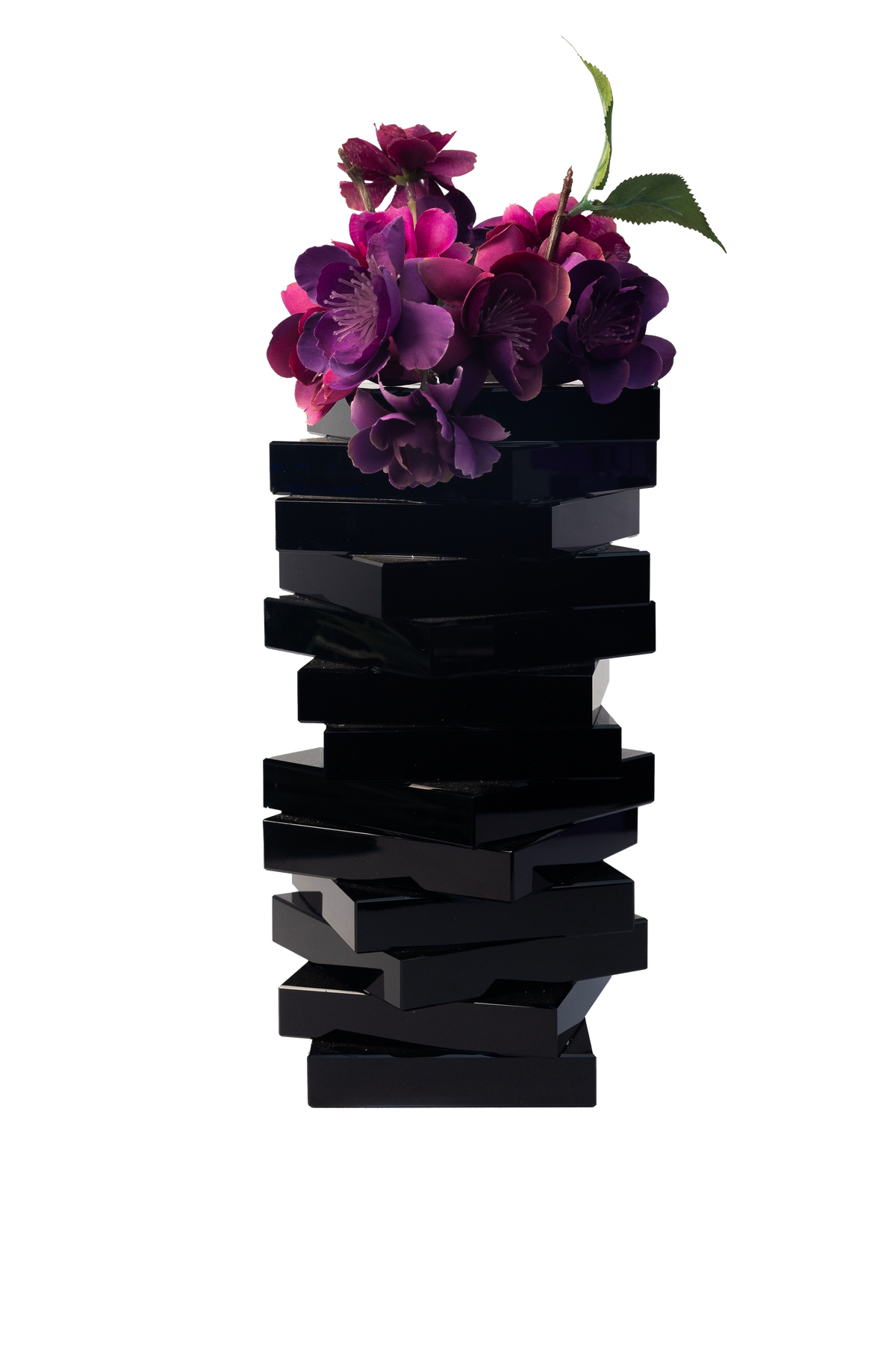 Crystal Twist Vase - Black: Small