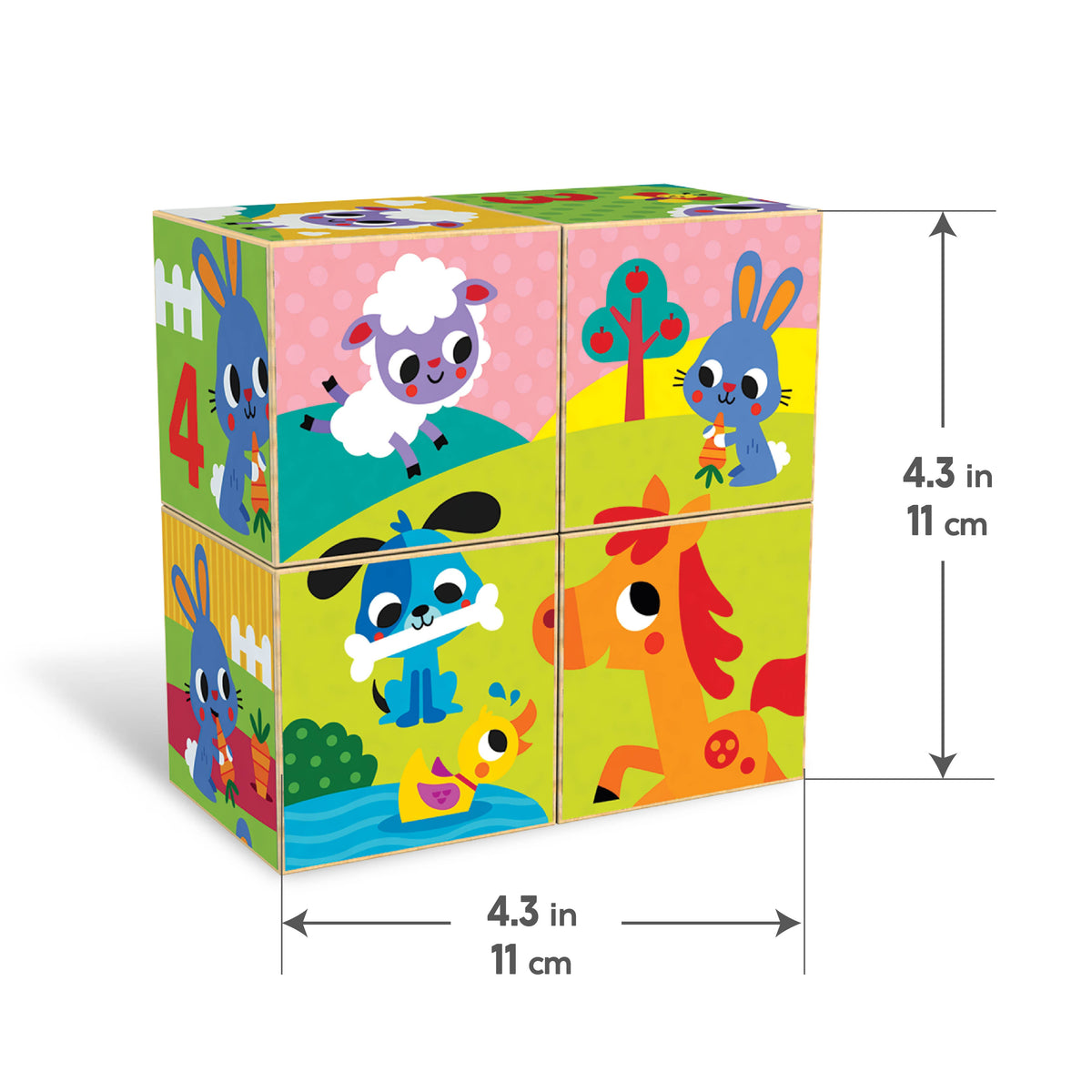 Wooden puzzle Blocks: Counting Farm