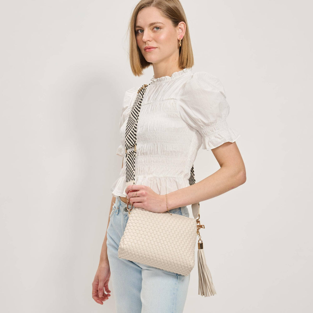 Woven Crossbody - ivory