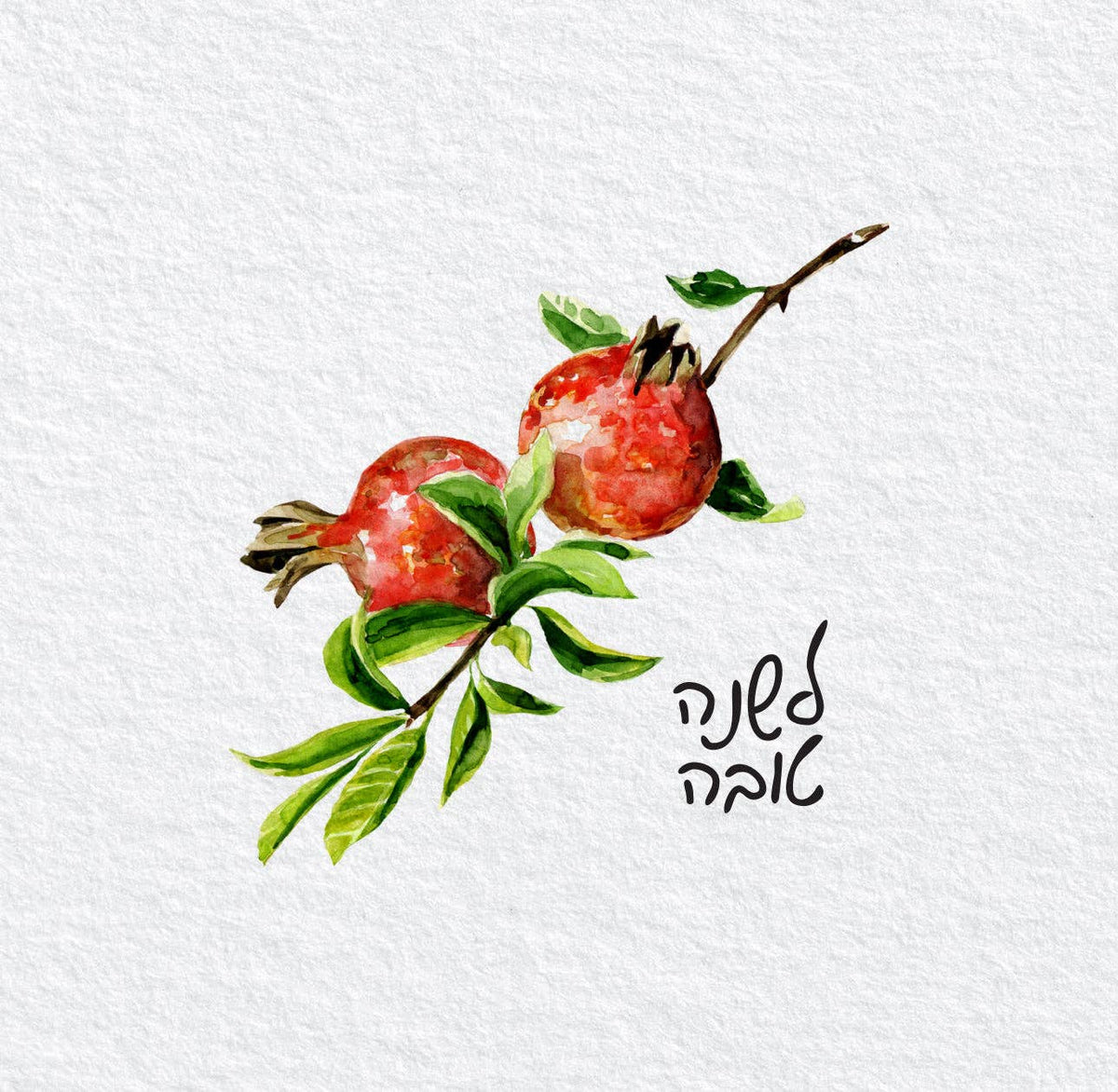 Pomegranate Watercolor Cocktail Napkin