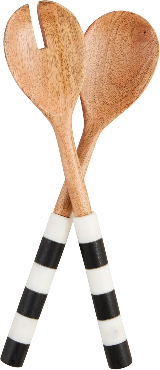 Striped Marble Salad Servers