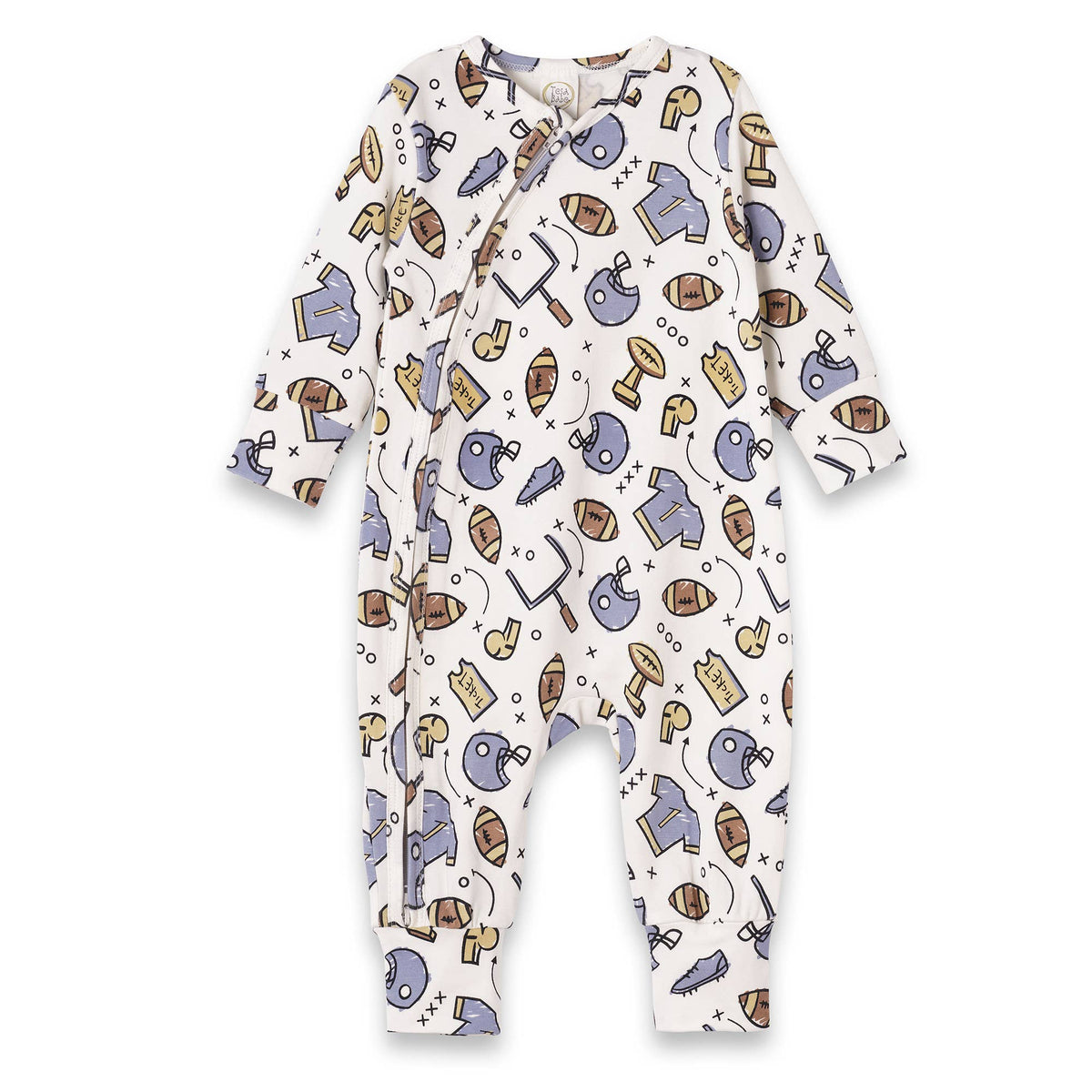 Bamboo Football Baby Zipper Romper