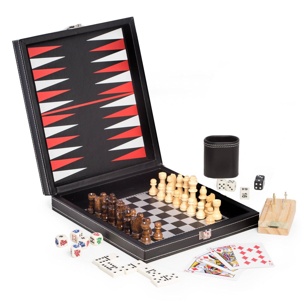 Ensemble de 5 jeux en similicuir noir