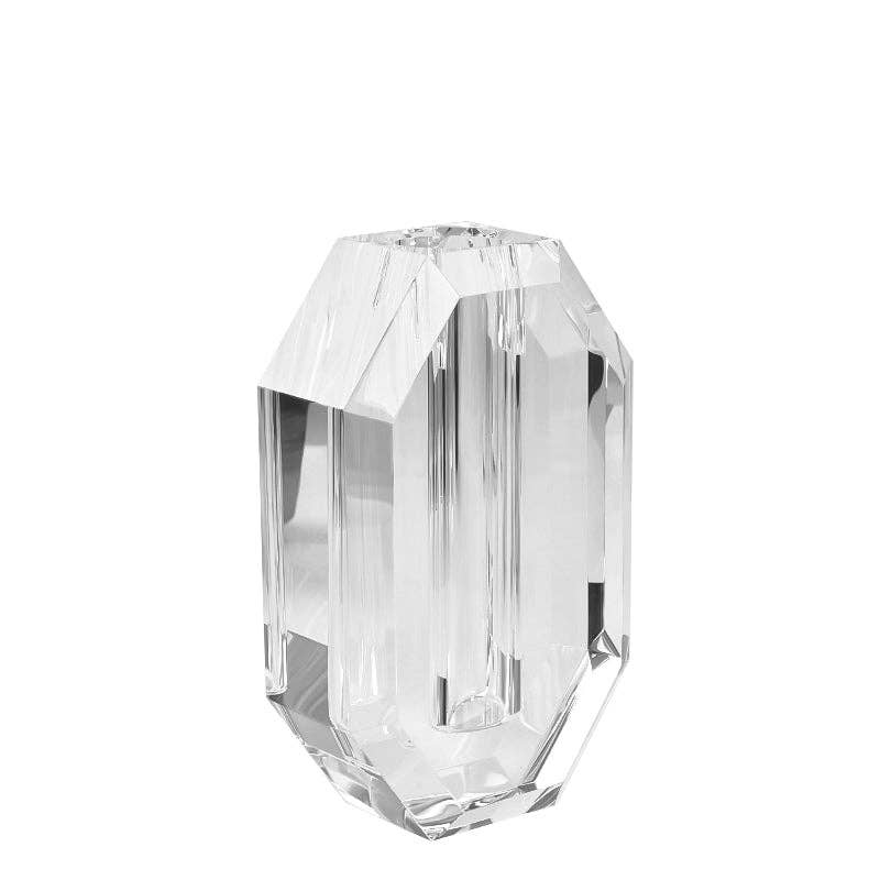 Vase octogonal en cristal de 15 cm