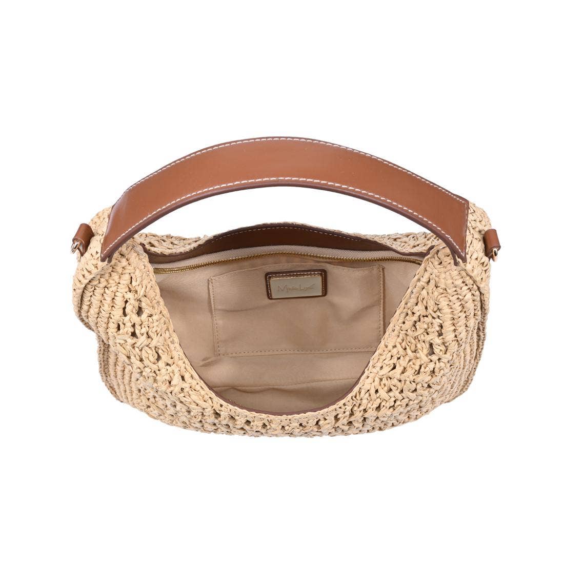 Sac à bandoulière tressée style hobo incurvé