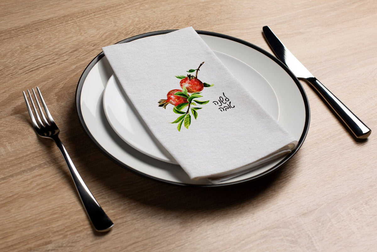 Pomegranate Watercolor - Printed Guest Towel