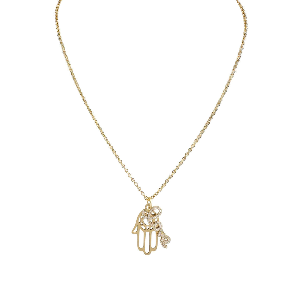 Gold Love Hamsa Necklace