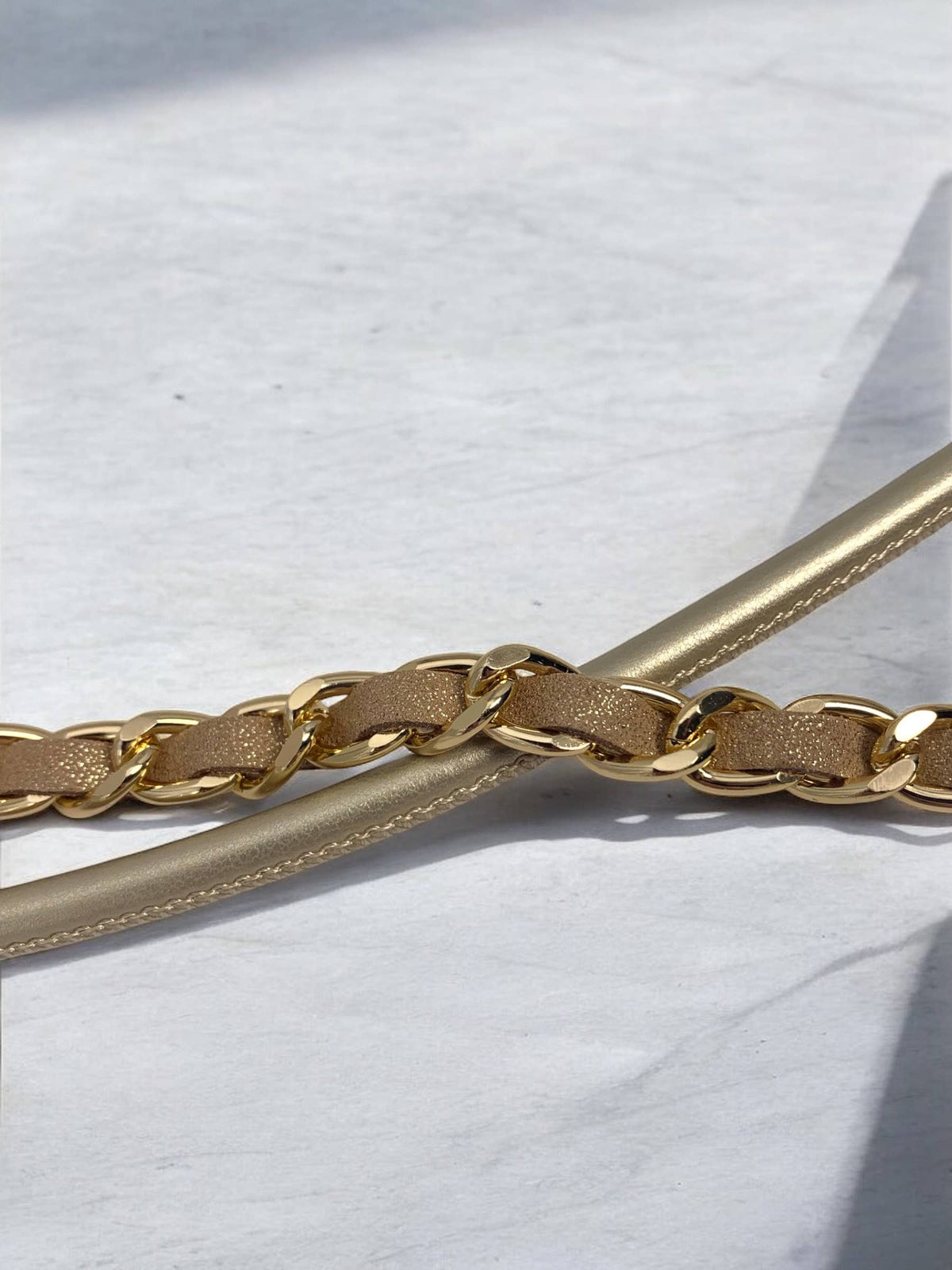 Double gold long phone strap