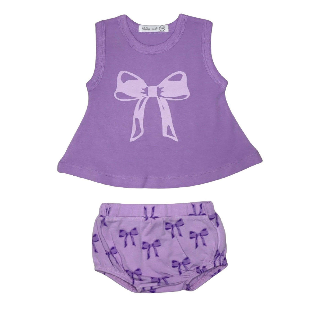 Baby Swing Diaper Set - purple Bows