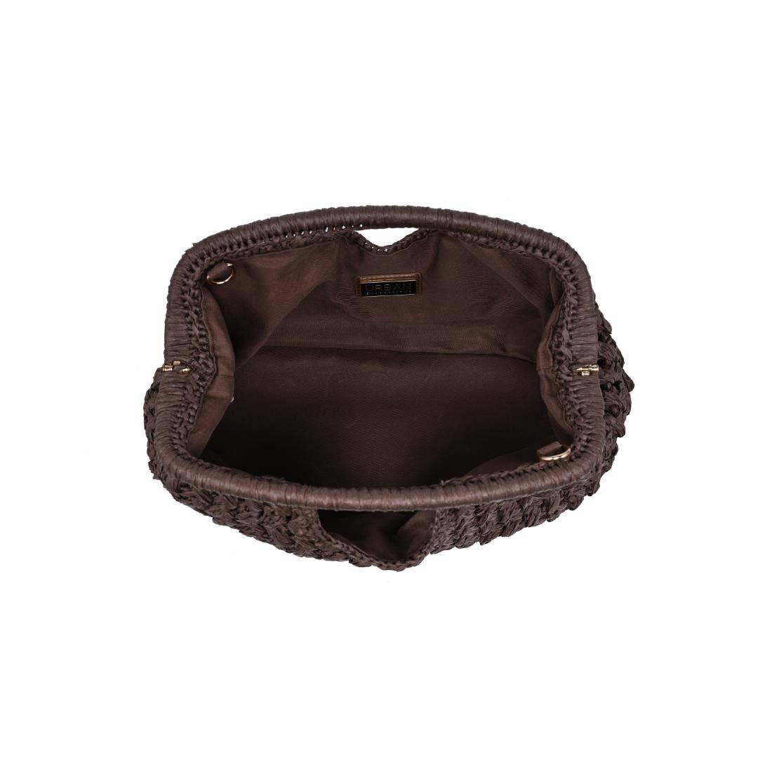 Sac bandoulière en raphia noué - chocolat