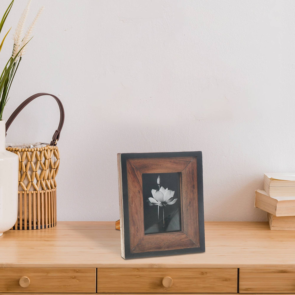 Cadre photo 5x7" finition noire et naturelle