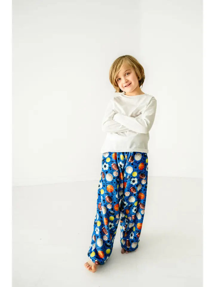 Pantalon en peluche bleu sport