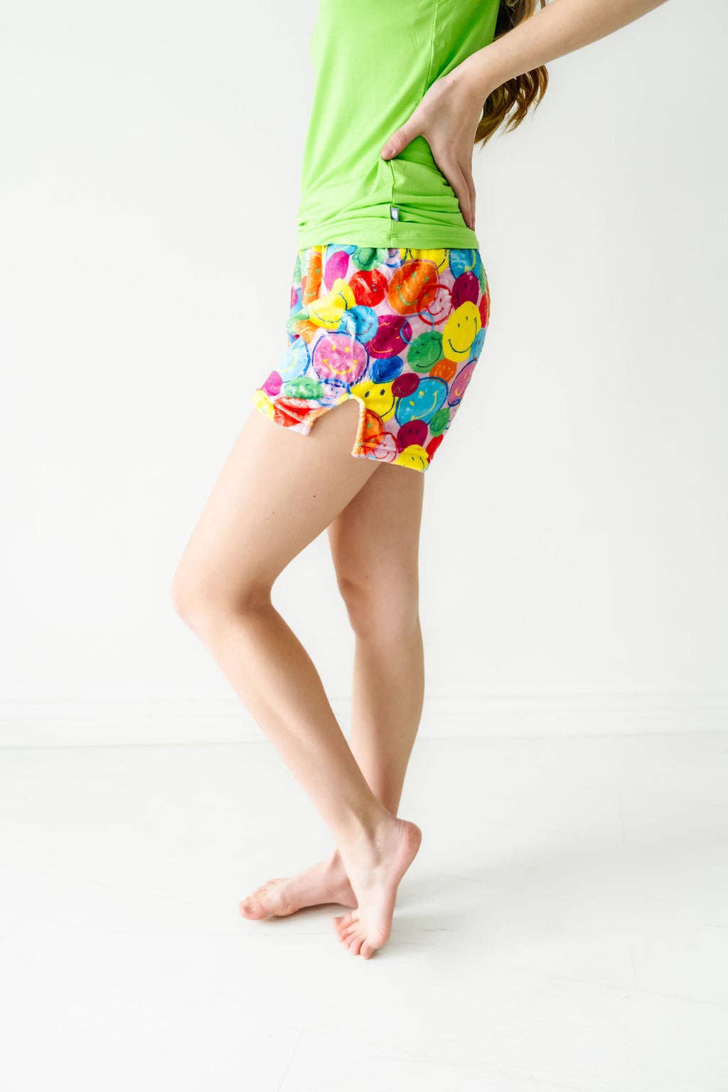 Shorts en peluche - Sourires néon