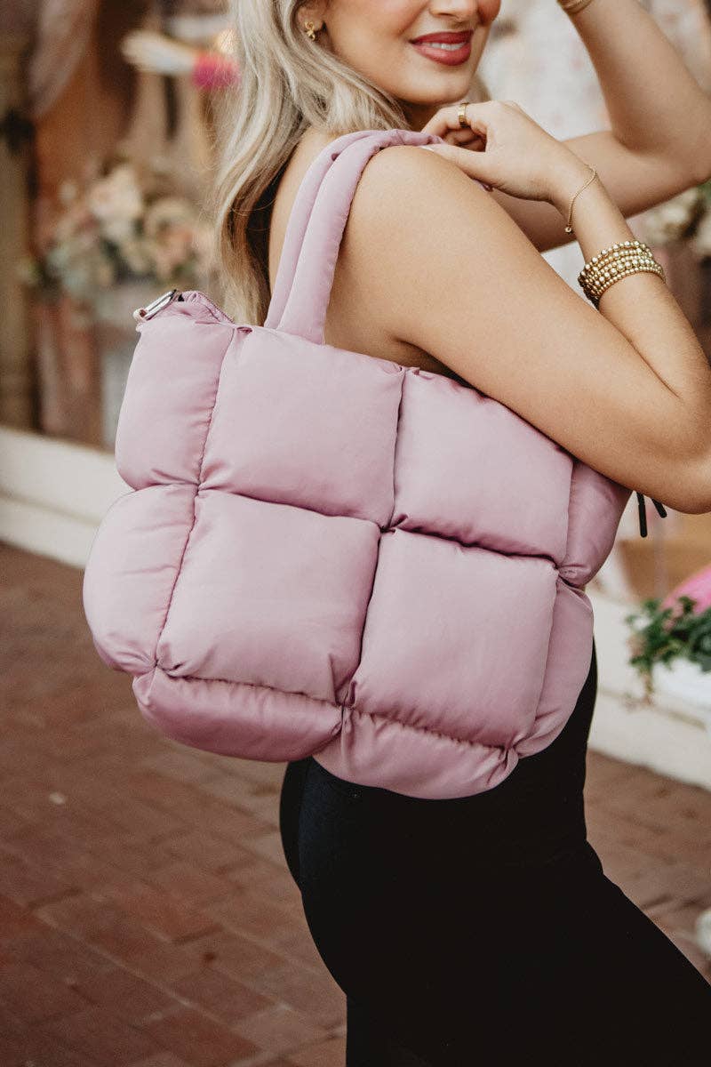 Mauve Mini Puffer Tote