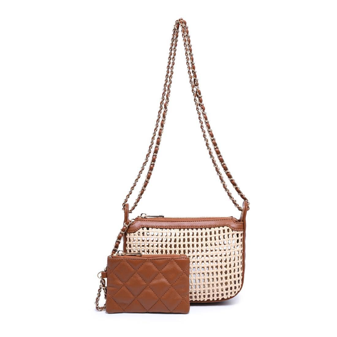 Straw woven Crossbody with pouch