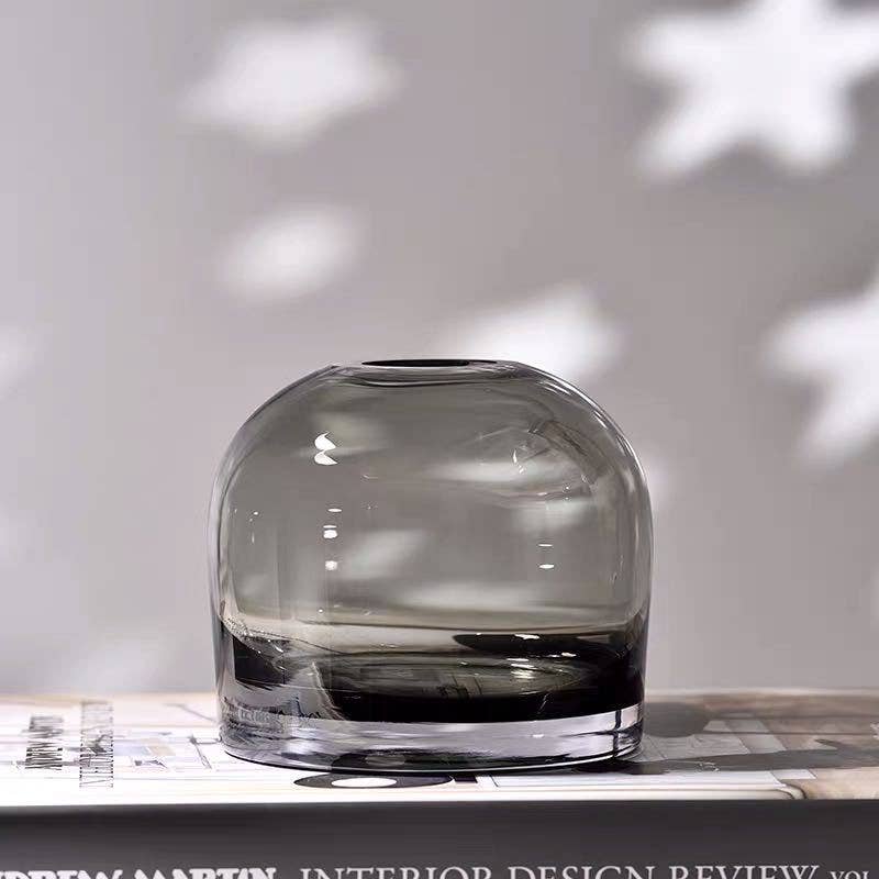 Dome Glass Vase - grey