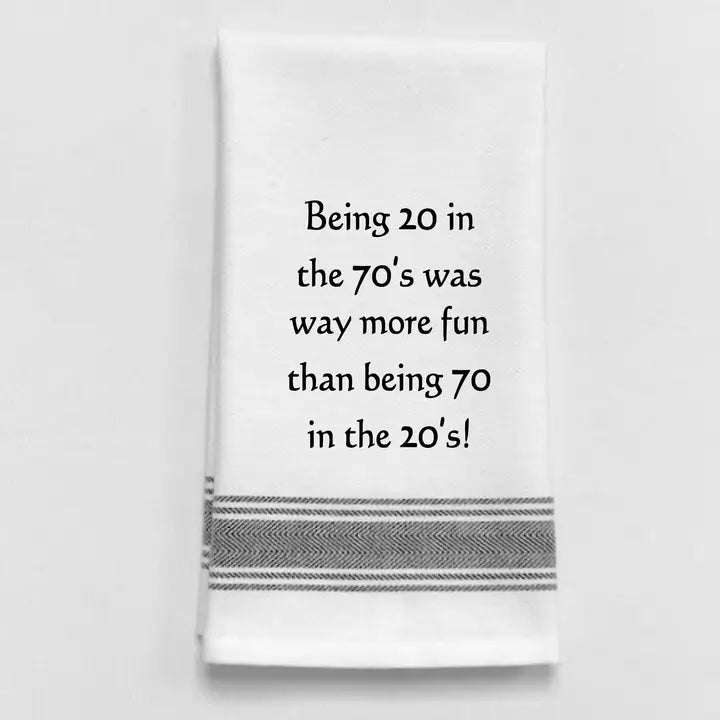 Being 20 in the 70's Was Way More Fun...White - Black Lined Trim