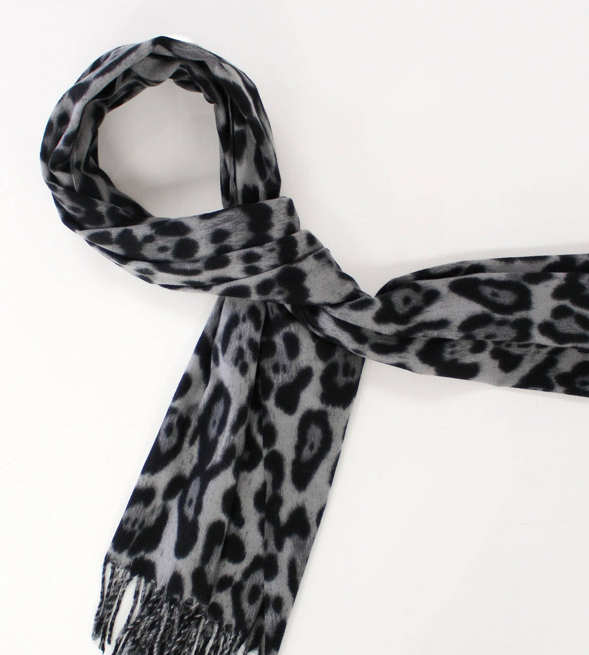 Animal Print Scarf - Grey