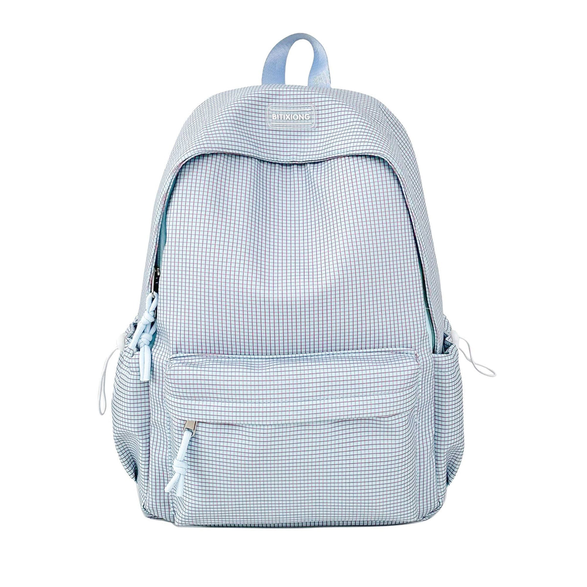 Personalized nylon Backpack for Kids- BLUE Plaid