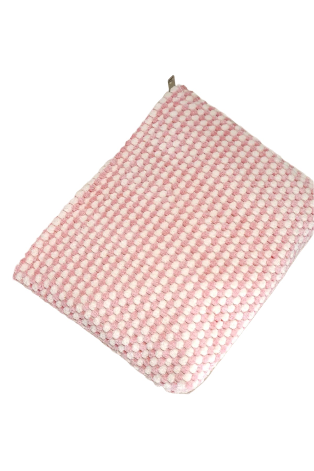 TRAVEL PLUSH BUBBLE CHECKER COSMETIC MAKEUP POUCH | 40P543