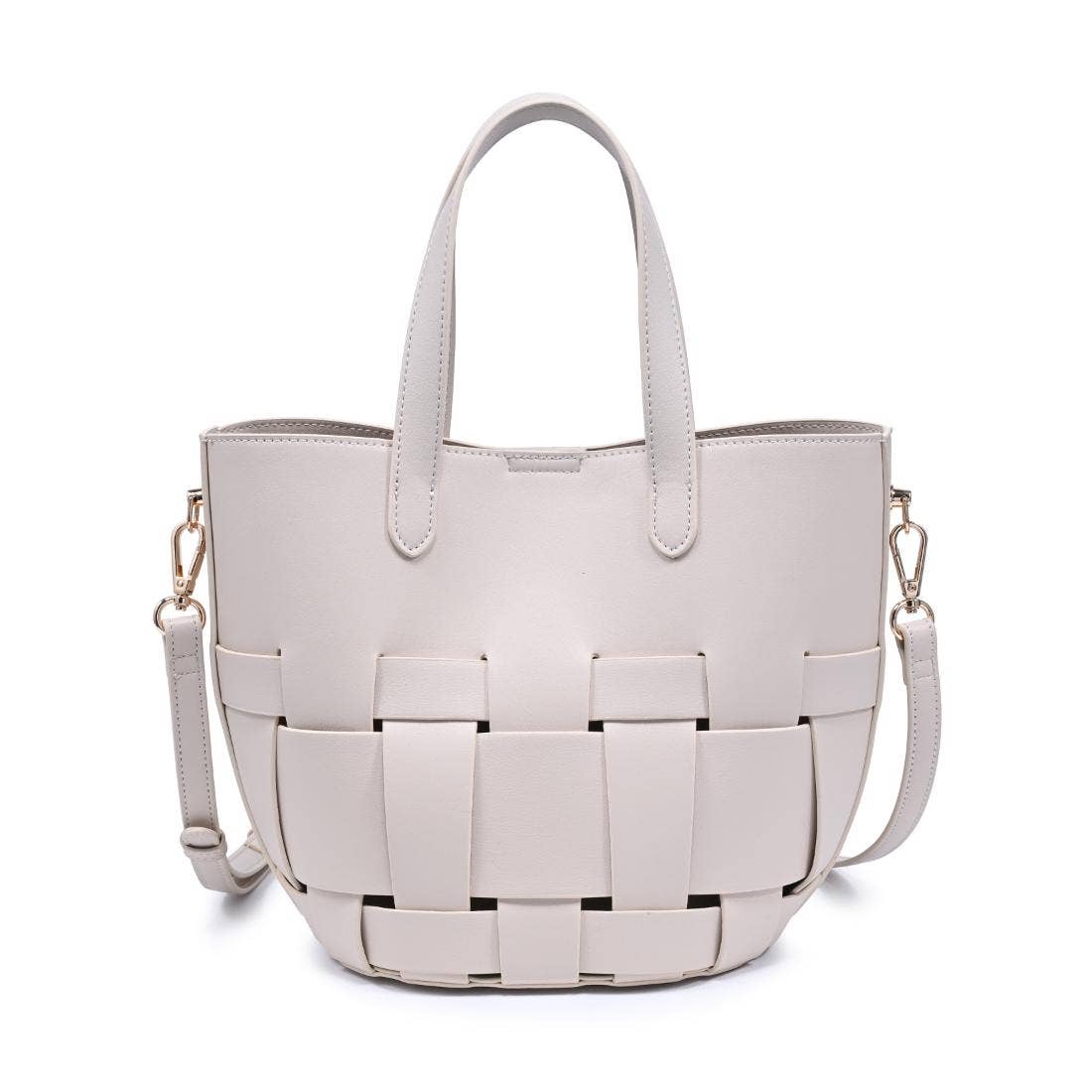 Woven-panel Tote - ivory