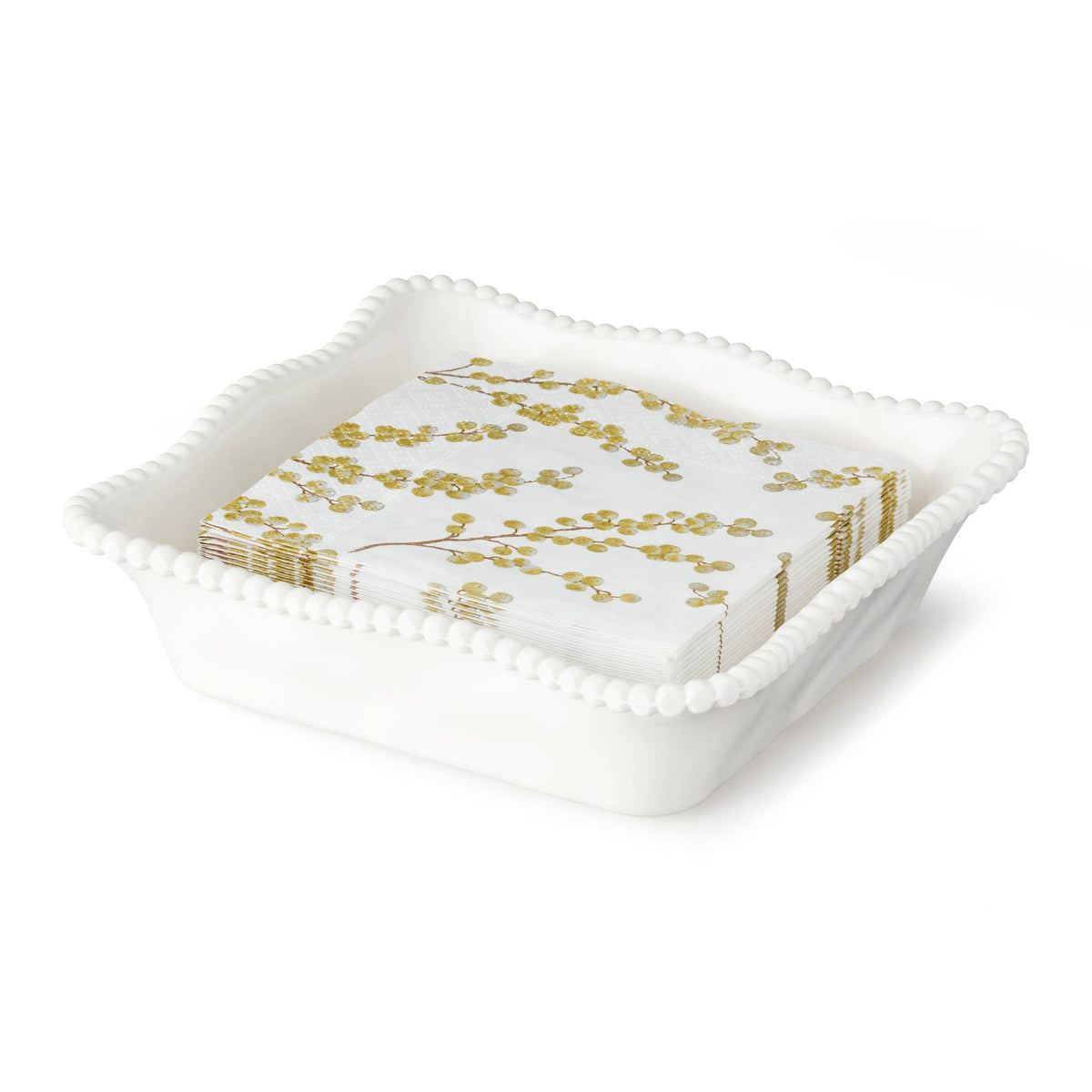 Porte-serviettes cocktail en mélamine crème