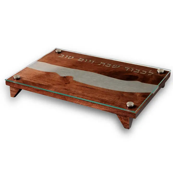 Wood and Resin Raised Challah Board