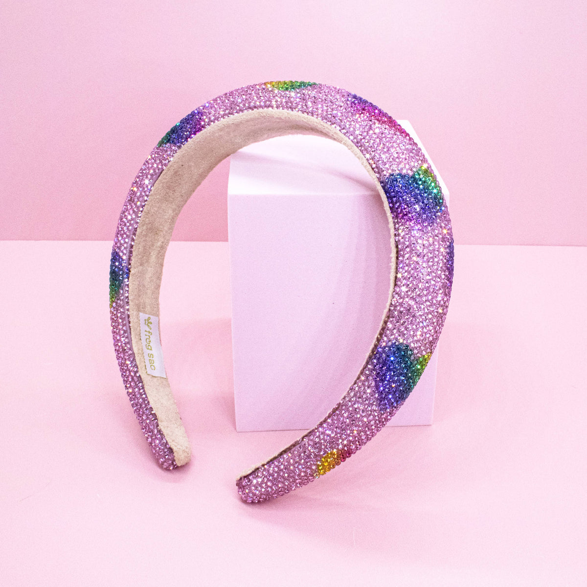 Bandeau cœur pour enfants - Bandeau rembourré en strass pour filles