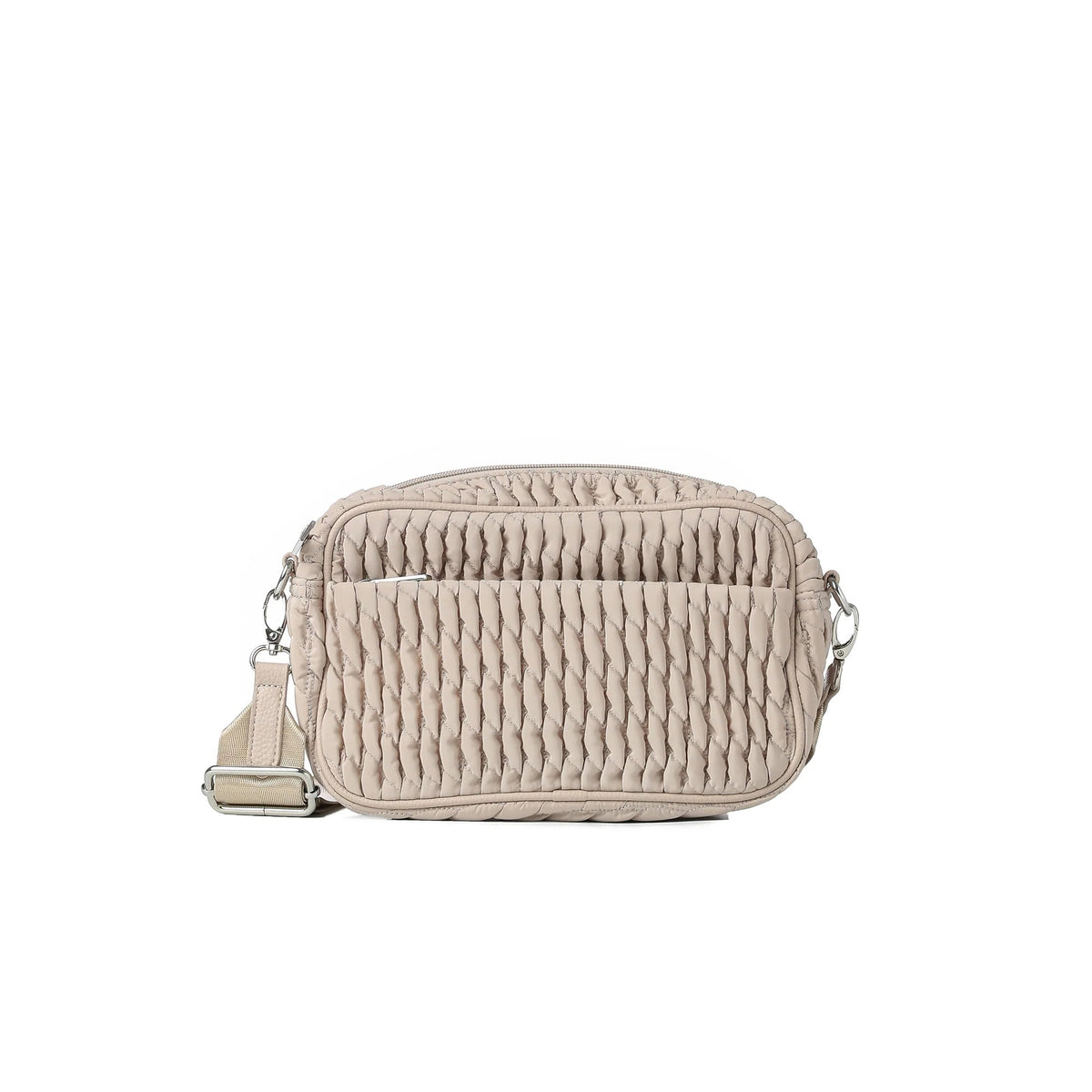 Sac bandoulière en nylon froncé - lin