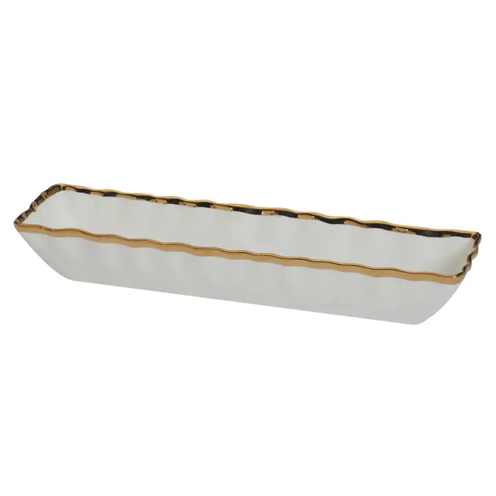White and Gold Deep Tray
