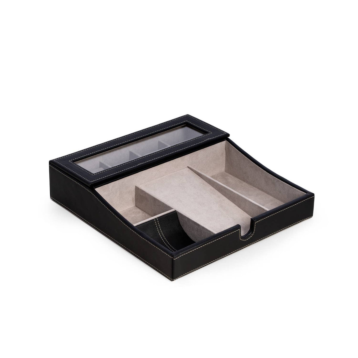 Black Valet with Multi Comparment Storage