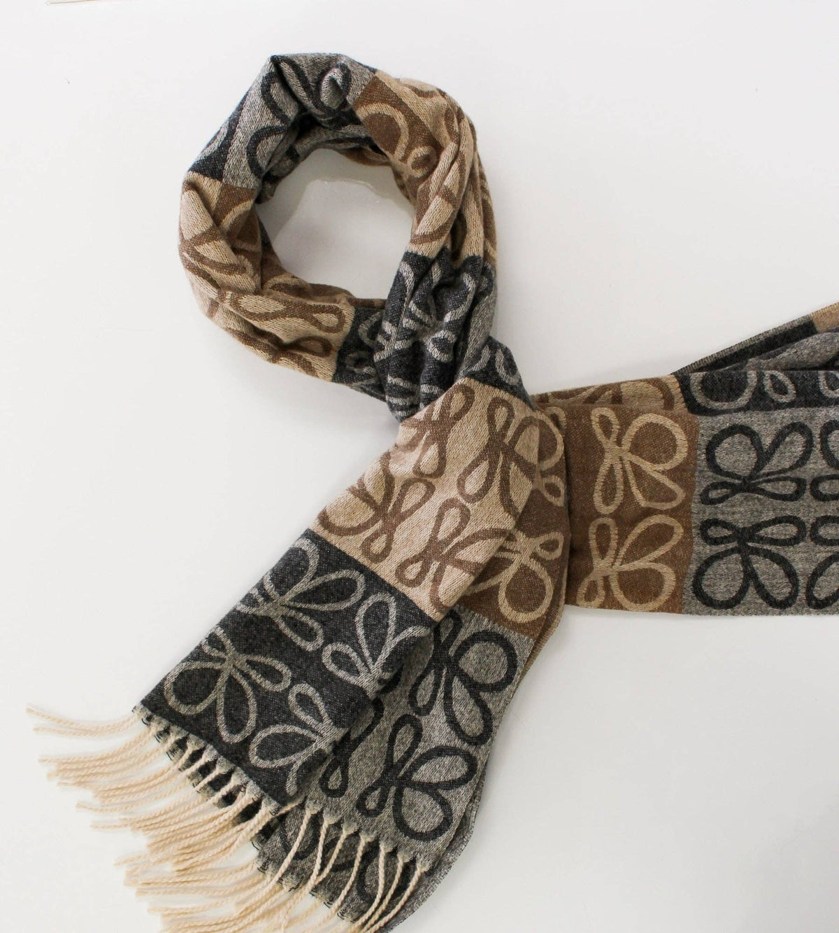 Double-sided Winter Scarf - multi brown