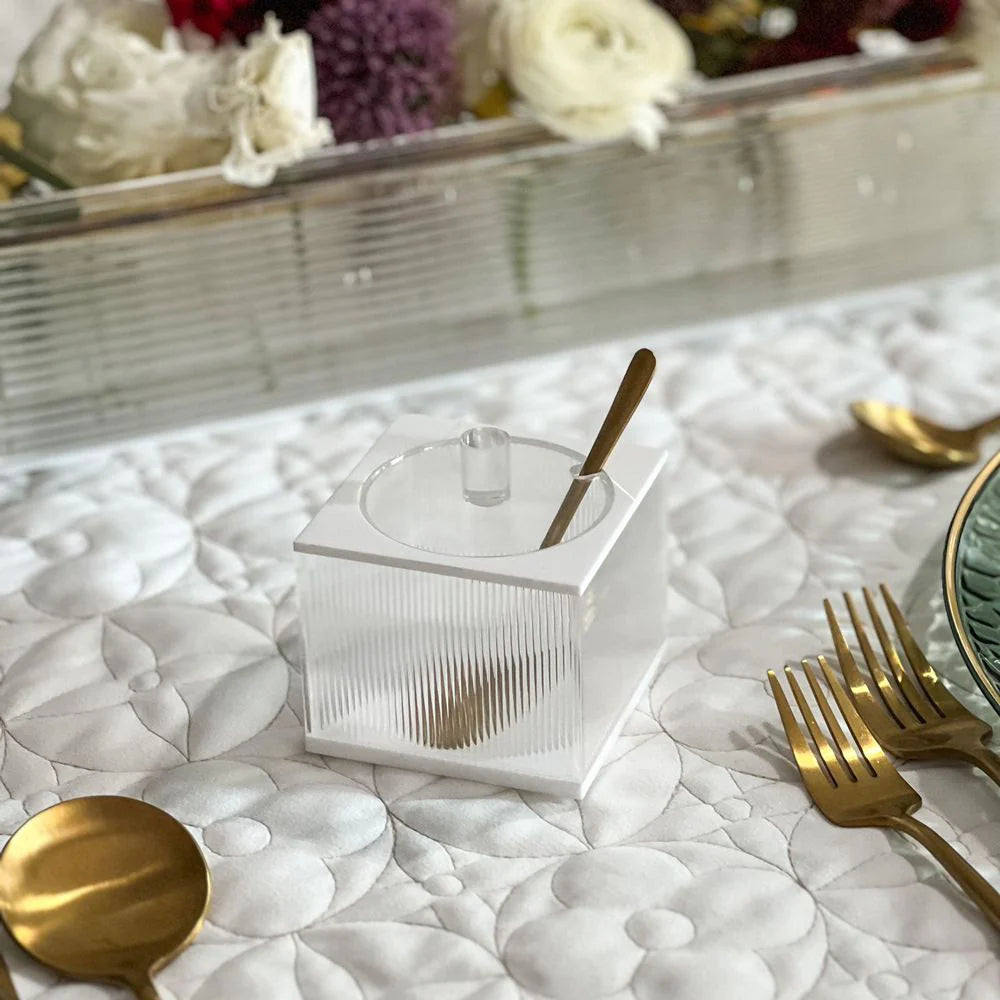 Honey Dish  wavy acrylic with Gold